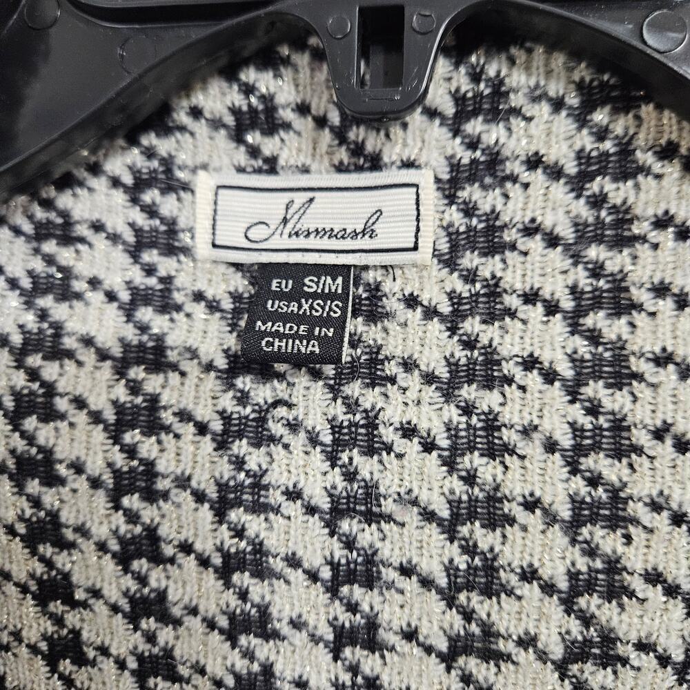 Houndstooth Open Front Long Sleeve Cardigan. Size Small. - Picture 5 of 6